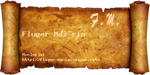 Fluger Mária névjegykártya